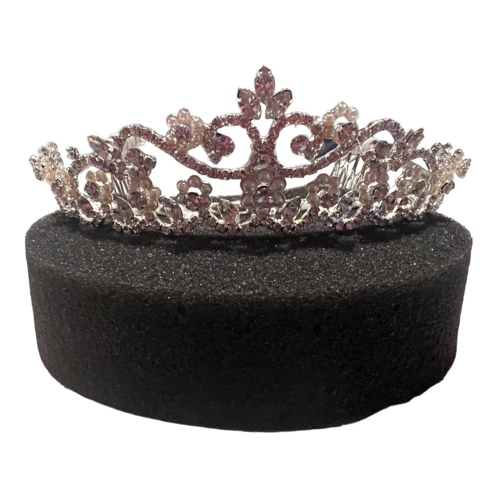 David's Bridal Silver Floral Tiara